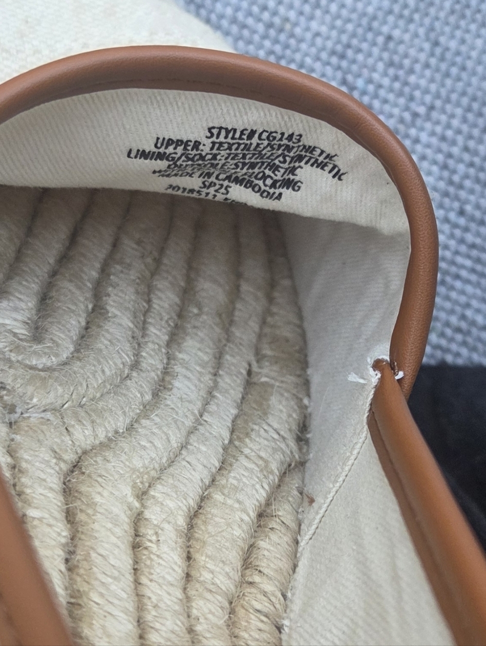 J.Crew Canvas Espadrille Flats Cream Tan Slip On Loafers Size 9.5 - Picture 4 of 8